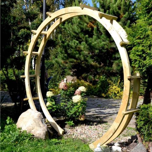 Pergola circulaire Moongate en bois traité – Arche décorative de jardin- 250 cm
