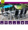 Salon de jardin ALU et plateau granit + 8 chaises