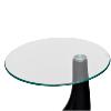 Table basse, verre trempé et fibre de verre,noir laqué