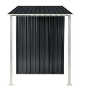 ABRI de jardin avec appentis, métal galvanisé noir, 4 dimensions