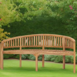 Banc de jardin 180 cm, demi cercle en teck massif