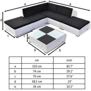 Salon de jardin canapé résine tressée blanc + table basse