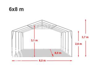 CHAPITEAU PROFESSIONNEL ELITE en PVC blanc, 600 gr, ignifugé, 6x8 mètres