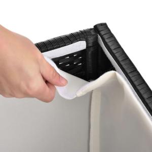 COFFRE géant en résine tressée/alu, 760 litres, noir