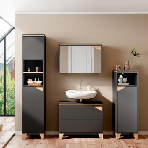 ENSEMBLE salle de bain complet, anthracite, modèle ELEGANT