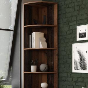 ETAGERE d'angle, 180 cm, bois, coloris chêne antique