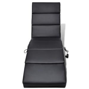 FAUTEUIL massant et chauffant, type chaise longue, noir