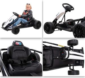 KART drift électrique, 700 watts, pour enfants, blanc/noir