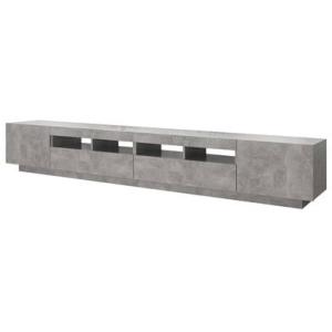 Ensemble meubles bas TV, gris béton, 260 cm, éclairage led, TRIVELA