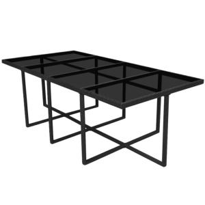 Salon de jardin résine tressée noir, LUXE, 12 fauteuils, modèle RIO