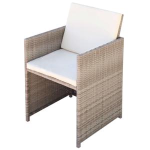 Salon de jardin résine tressée beige, LUXE, 12 fauteuils, modèle RIO