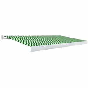 STORE BANNE coffre intégral 4.5 x 3 M motorisé, toile blanc/Vert