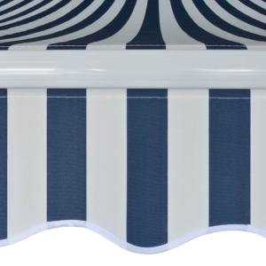 STORE BANNE 350 x 250 cm, motorisé, toile bleu/blanc