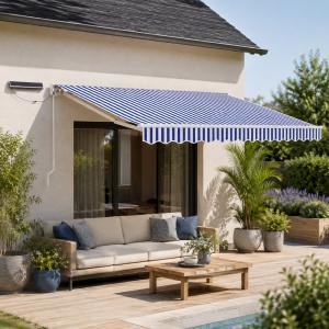 Store banne semi-coffre motorisation solaire- 300 x 250 cm