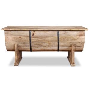 TABLE basse, demi fût en bois de manguier