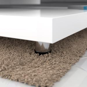 TABLE basse pivotante, 3 plateaux, modèle FIRE,  blanc mat