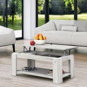 TABLE basse GRISE, 100 cm, plateau relevable, modèle GALION