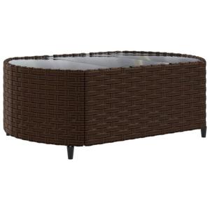 Salon de jardin modulable en résine tressée marron avec coussins verts – Modèle NINAN