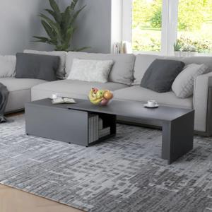 TABLE basse 150 cm, coulissante en bois, grise