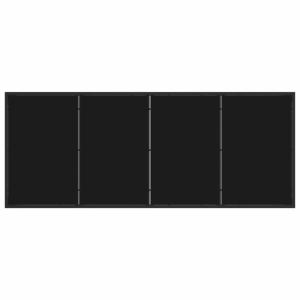 Salon de jardin luxe, 8 places en résine tressée noir avec coussins bleu