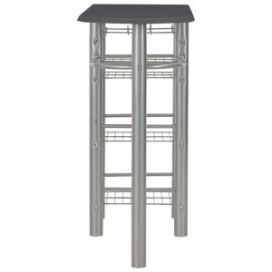 TABLE haute DE BAR avec 2 CHAISES, gris/noir