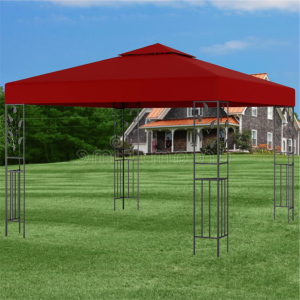 TONNELLE, gloriette de jardin 3 x 3 m, toit rouge