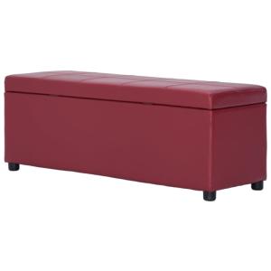 Banc coffre de rangement, 120 cm, rouge/bordeaux