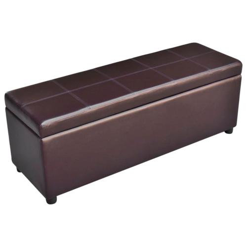 Banc banquette coffre de rangement, 120 cm, marron