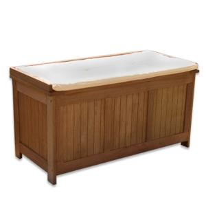 COFFRE / BANC de rangement en bois exotique, 115 cm