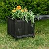 Banc de jardin avec bacs à fleurs, en bois massif, noir