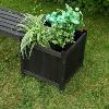 Banc de jardin avec bacs à fleurs, en bois massif, noir