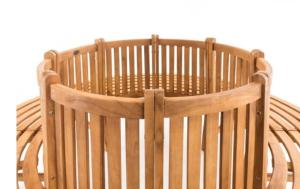 BANC de jardin circulaire, tour d'arbre teck, 200 cm