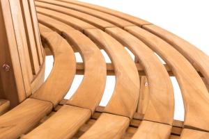 BANC de jardin circulaire, tour d'arbre teck, 200 cm