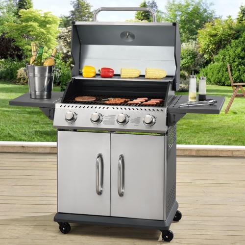 BARBECUE GAZ 4 brûleurs, en INOX 