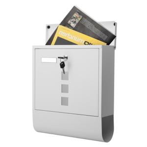 BOITE aux LETTRES inox +  compartiment pour journal, blanche
