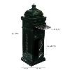 Boîte aux lettres colonne, Antique, fonte d'aluminium, vert
