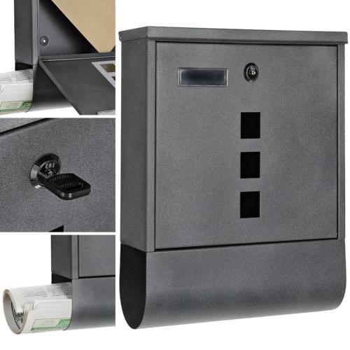 BOITE aux LETTRES murale +  tube journal, gris anthracite.