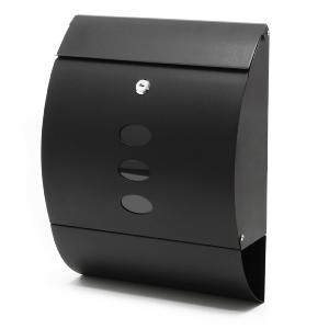 BOITE aux LETTRES inox noir, avec compartiment journal