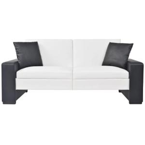 Canapé convertible, design, 2 coloris - Blanc/noir