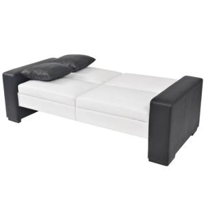 Canapé convertible, design, 2 coloris - Blanc/noir