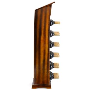 CASIER pour 17 bouteilles de vin, forme coque bateau, bois laqué