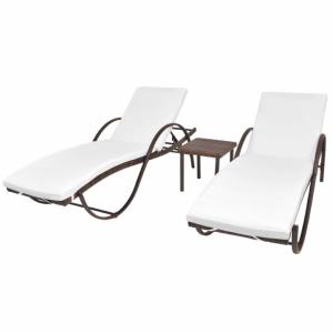 CHAISES LONGUES DUO en résine tressée, 2 coloris