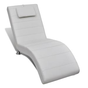 CHAISE longue cuir, avec appui-tête, 2 coloris 