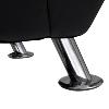 CHAISE longue cuir en noir, avec appui-tête 