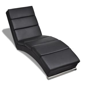 CHAISE longue ergonomique d'intérieur, cuir noir ou blanc