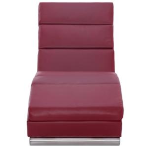 CHAISE longue ergonomique cuir rouge bordeaux