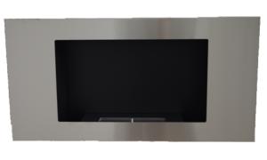 CHEMINEE BIO-ETHANOL, couleur argent, avec éclairage LED