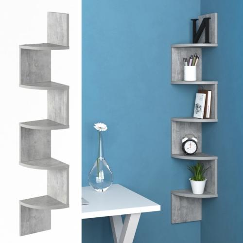 ETAGERE d'angle, 125 cm, gris béton