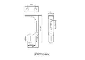 Kit fixation plafond, pour store banne, 35 mm