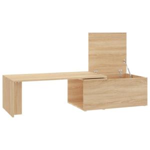 TABLE basse 150 cm, coulissante en bois, couleur chêne